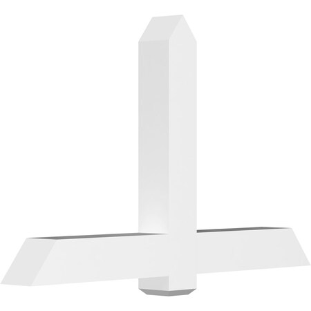 Ekena Millwork Eugene Architectural Grade PVC Gable Bracket, 60"W x 37 1/2"H x 6"D x 6"F, 15/12 Pitch GBP060X38X0606EUG00
